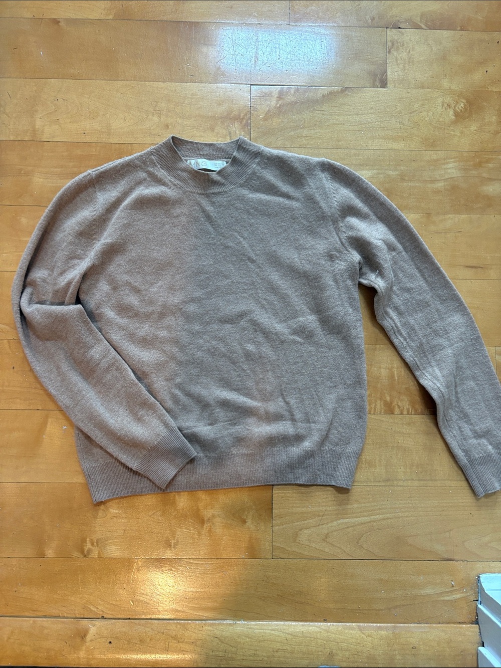 Mango Crewneck Sweater in Light Taupe